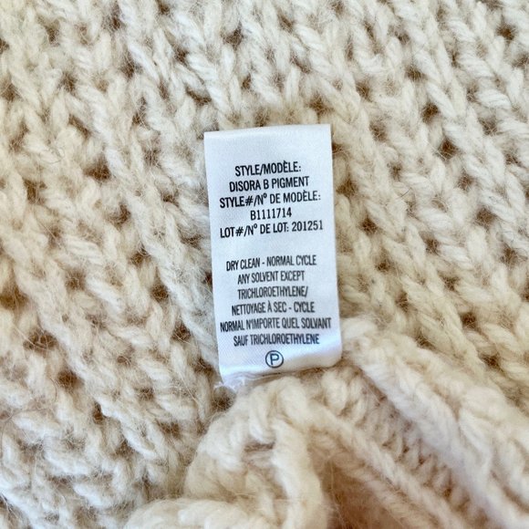 THEORY Disora B Chunky Knit Wool Blend Crew Neck Cream Sweater - Picture 9 of 9